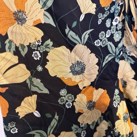 Lulus Perfectly Curated Black Floral Print Ruffled High-Low Wrap Dress NWT S - Picture 5 of 12